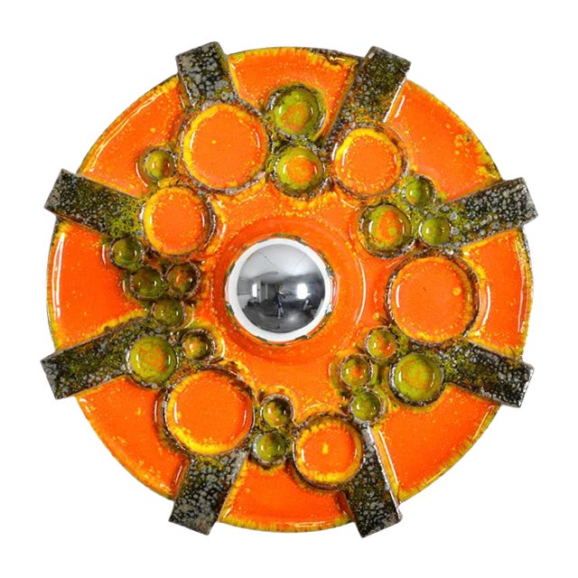 Fat Lava Ceramic Sconce from Hustadt Leuchten, 1970s For Sale