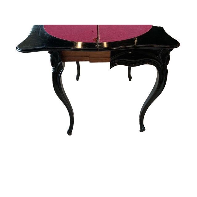 Beautiful Rococo ebonized game table circa 1900