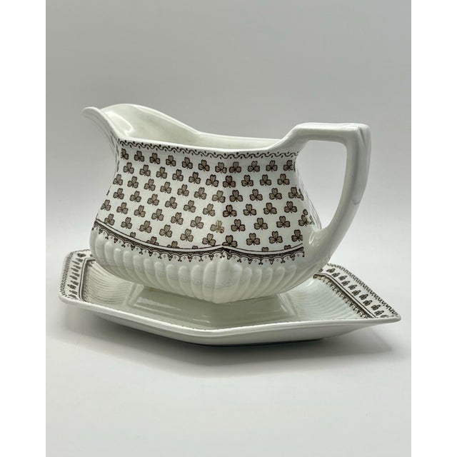 1960s Vintage Wm. Adams & Sons “Sharon” Ironstone Sauce Boat For Sale - Image 5 of 10