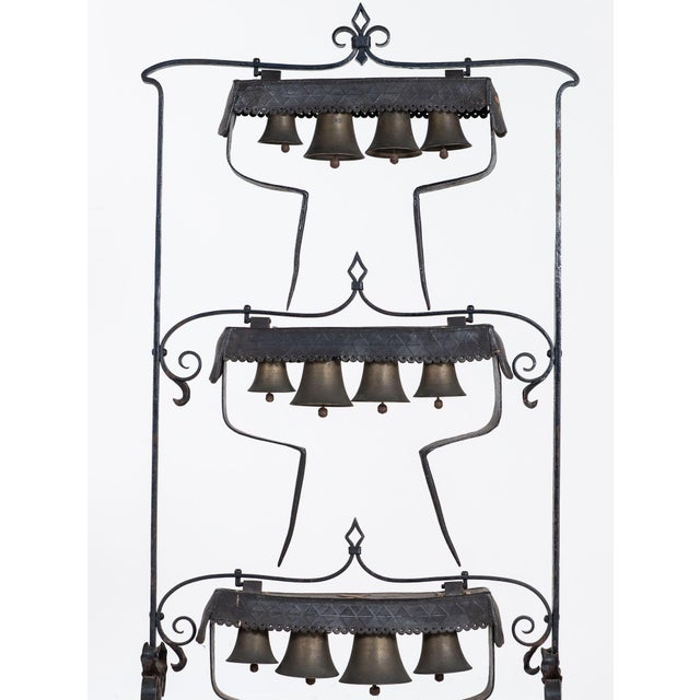 English Wrought Iron Latten Bell Stand, Three Tier, English Late 19th C. For Sale - Image 3 of 18