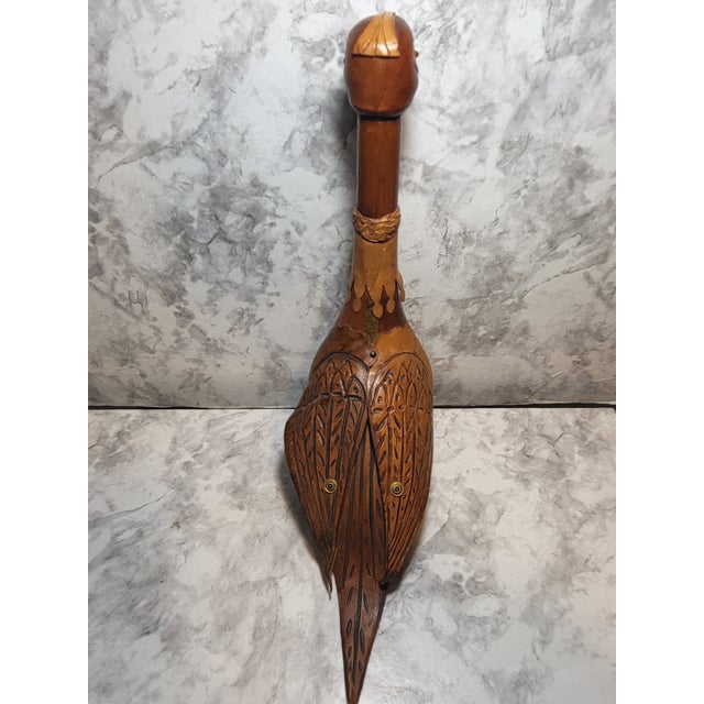 Vintage 1960s Italian Leather Bird Glass Decanter For Sale In San Francisco - Image 6 of 15