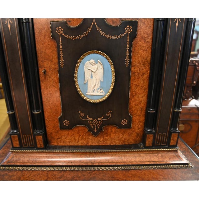 Victorian Side Cabinet in Amboyna & Wedgewood, 1860s For Sale - Image 10 of 12