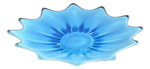 1960s Fostoria Heirloom Blue Opalescent Free Form Bowl