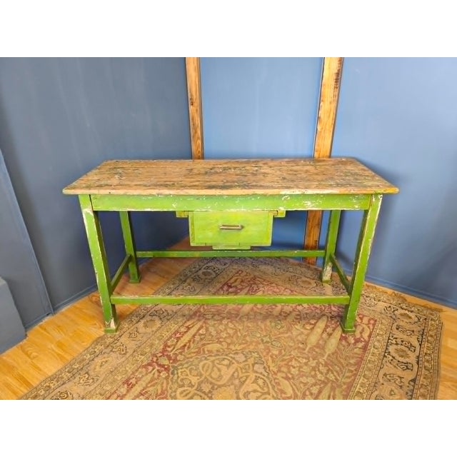 Industrial Wooden Worktable with Drawers, 1950s For Sale - Image 18 of 18