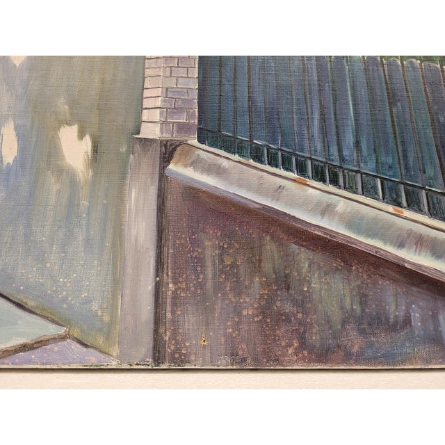 Jean Yves Herbin, Urban Scenes, 1991, Oil on Canvas Paintings, Set of 2 For Sale - Image 9 of 18