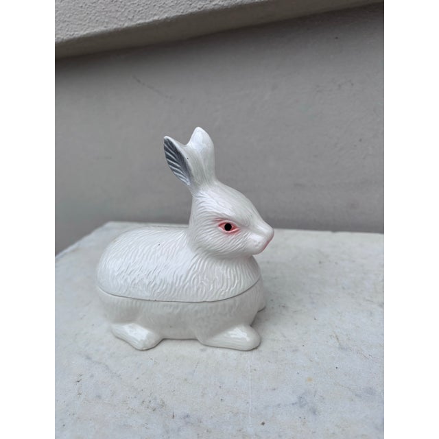 Small Majolica Pate White Rabbit Tureen For Sale - Image 4 of 5