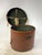 Antique Hat Box in Lined Cardboard and Leather, 1890s For Sale - Image 3 of 17