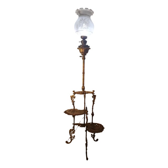 Antique Cast Iron Floor Lamp, 1900 For Sale