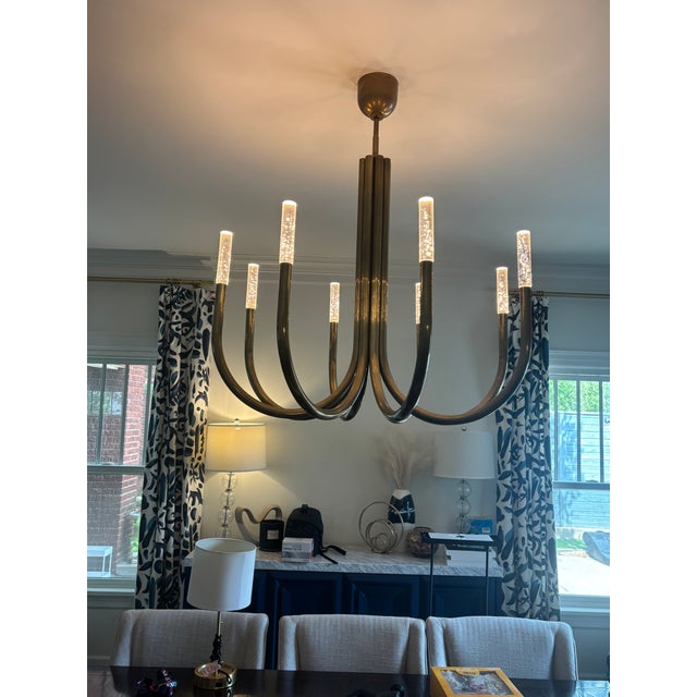 Metal Rousseau Round Chandelier 38" For Sale - Image 7 of 8