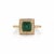 Mexican VRJewels 14k Yellow Gold Square Emerald Diamond Halo Vintage Ring Size 9 For Sale - Image 3 of 15