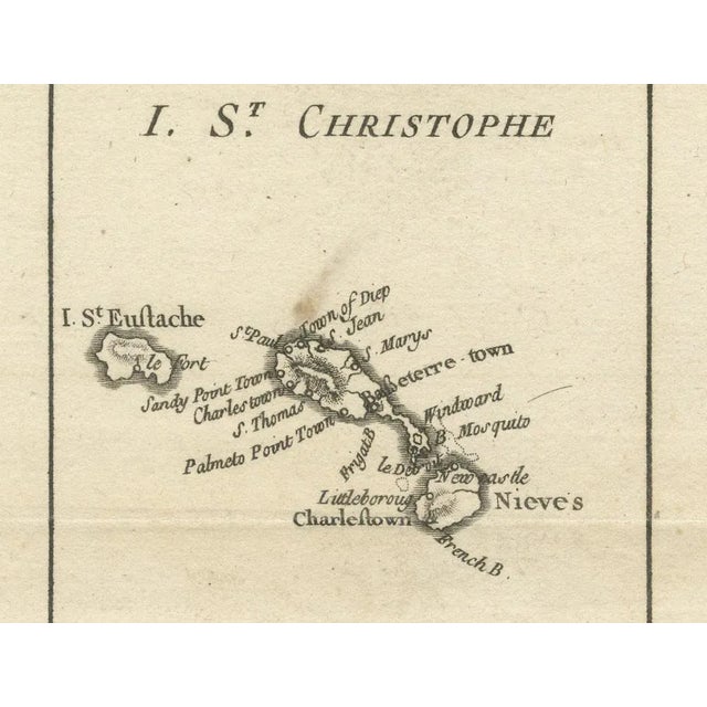 Paper Map of Virgin Islands and Lesser Antilles by Rigobert Bonne, 1780 For Sale - Image 7 of 12
