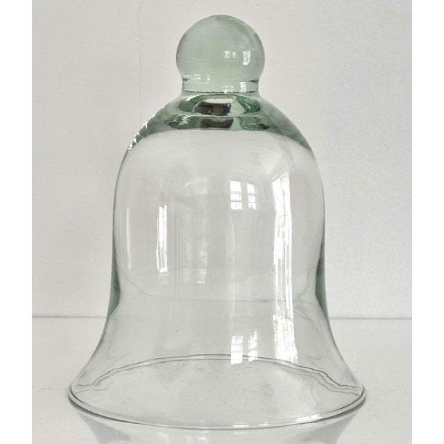 This vintage French Country glass garden cloche has a molded knob atop the bell shape. Created for use in the garden to...
