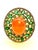 Bochic "Orient" Vintage Orange Opal, Emerald & Diamond Ring Set In 18K & Silver For Sale - Image 17 of 18