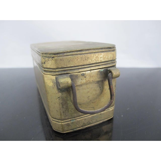 Brass Antique Mindanao Southeast Asian Brass Lime Betel Nut Snuff Box For Sale - Image 8 of 13