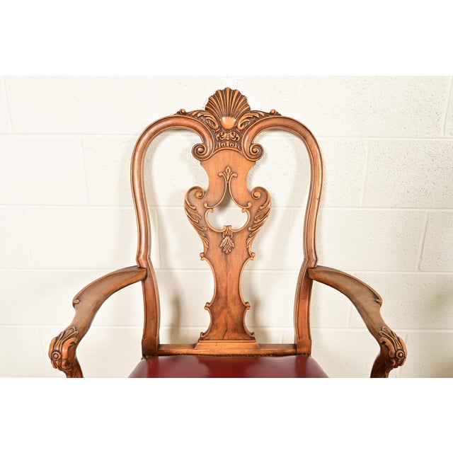 Wood Berkey & Gay Antique Georgian Burled Walnut Dining Chairs, Set of Six For Sale - Image 7 of 16
