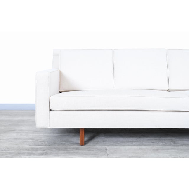 Vintage Walnut Sofa by Edward Wormley For Sale In Los Angeles - Image 6 of 10