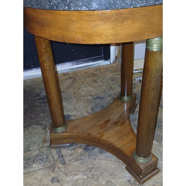 Antique French Empire Walnut and Marble Side or Gueridon Tables - A Pair For Sale In Naples, FL - Image 6 of 11