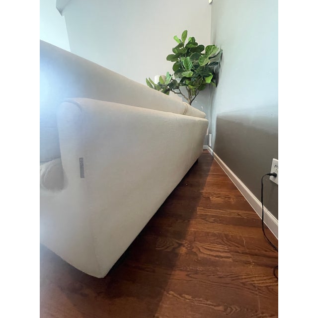 Roche Bobois Roche Bobois Italian Leather Sofa – Cream Natural Leather – Made in Italy For Sale - Image 4 of 10
