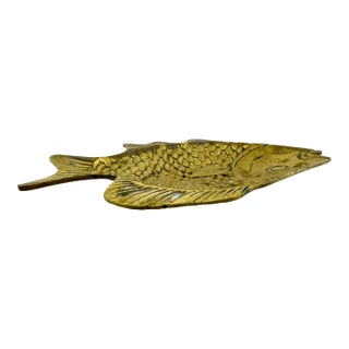 Vintage Cast Brass Fish Platter For Sale