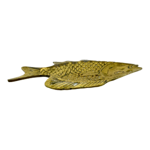 Vintage Cast Brass Fish Platter