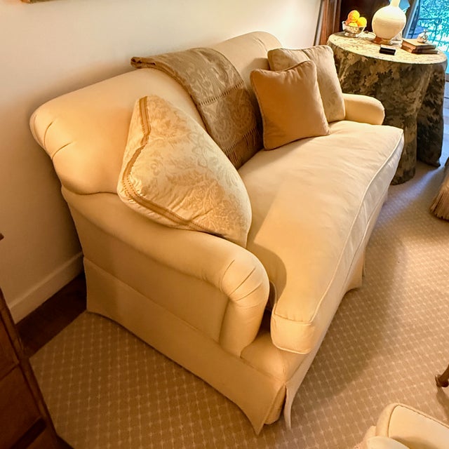 Petite Bench Seat Sofa For Sale - Image 4 of 14