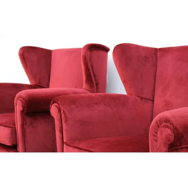 1970s Set of Armchairs in Velvet and Brass, 1970s For Sale - Image 5 of 10