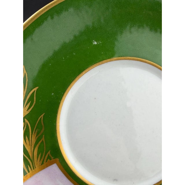 Antique French Hand-Painted Porcelain Cup and Saucer from Befos, 1800s, Set of 2 For Sale - Image 4 of 11