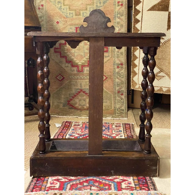 Antique Circa 1860 English Bobbin Twist Carved Stick Stand For Sale - Image 4 of 13
