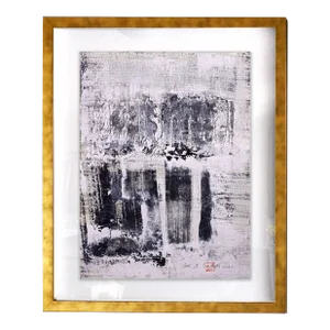 Verve. IV Framed Abstract Black & White Mixed Media
