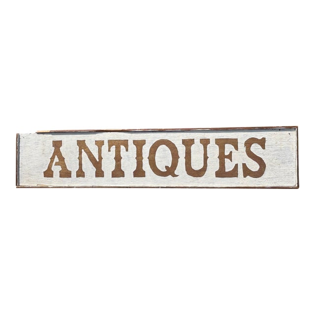 Antiques - 33.5" 20th Century Trade Sign in Cooper and White For Sale