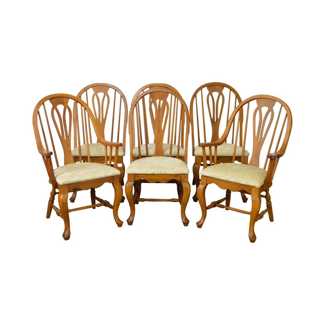 Richardson Brothers Solid Oak Windsor Style Dining Chairs Set of 6