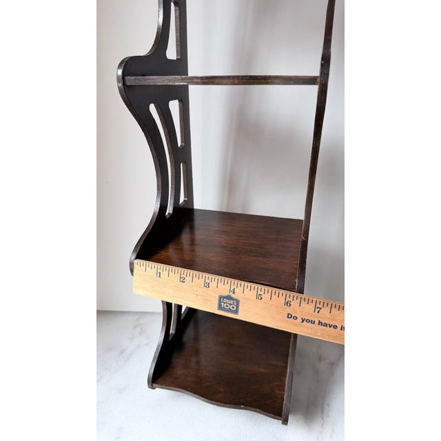 Wood Vintage Wooden Shelf Tea Cup Shelf Wall Shelf For Sale - Image 7 of 9