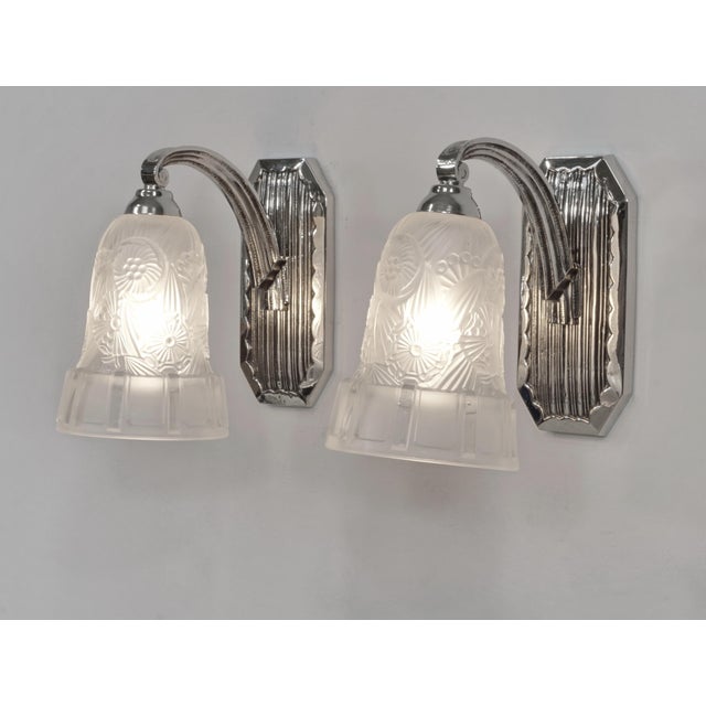 Art Deco A Pair of French Art Deco Wall Sconces by Hettier Et Vincent 1920s France - 2 Pairs Available For Sale - Image 3 of 13