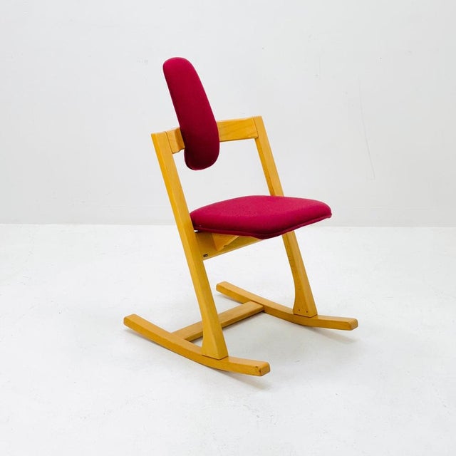 Vintage Teak Pendulum Balance Chair by Peter Opsvik for Stokke, Norway, 1980s For Sale - Image 6 of 11