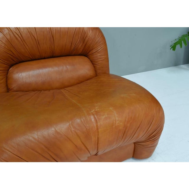 Vintage Lounge Chairs in Cognac Leather by Rossi di Albizzate, Italy, 1970s, Set of 2 For Sale - Image 14 of 18