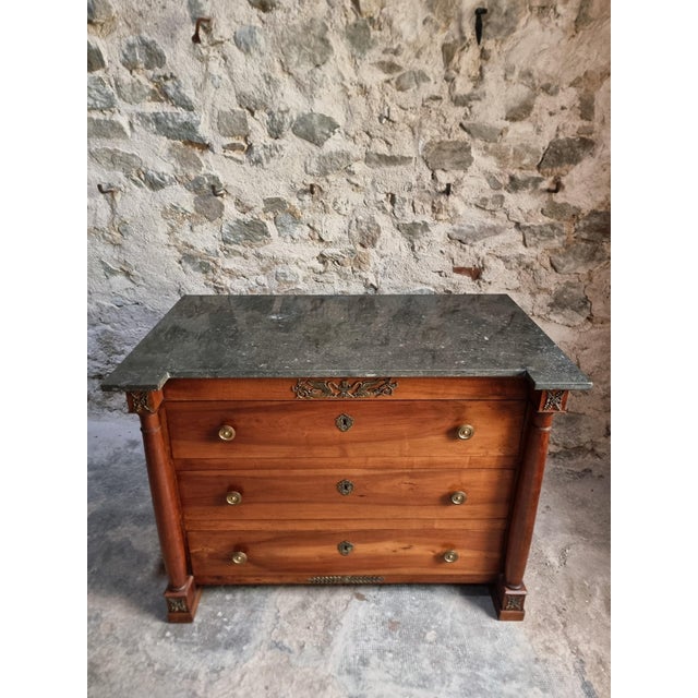 Antique Chest of Drawers in Walnut and Oak with Marble Top, France, 1820-1850 For Sale - Image 12 of 18