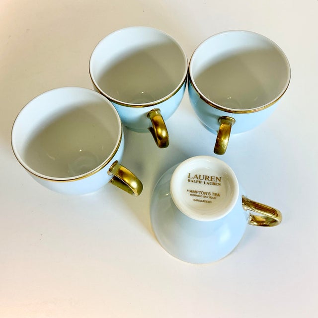 Vintage Coastal Hollywood Regency Ralph Lauren Hampton’s Tea Luncheon Plates, Cups - Set of 8 For Sale - Image 15 of 15