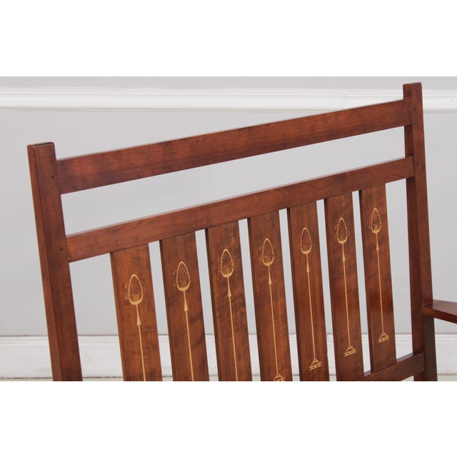 Wood Stickley Harvey Ellis Cherry Mission Style Settee For Sale - Image 7 of 18