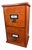 2 Drawer Desktop Cabinet Black Cherry Wood With Metal Label Holder Pulls For Sale
