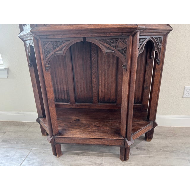 17th Century 17th-Century French Gothic Revival Credence Vestry Cabinet For Sale - Image 5 of 12