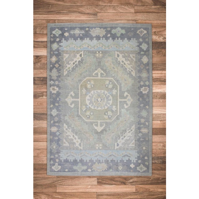 Modern Modern Handmade Turkish Oushak Rug 8'11" X 11'6" For Sale - Image 3 of 7