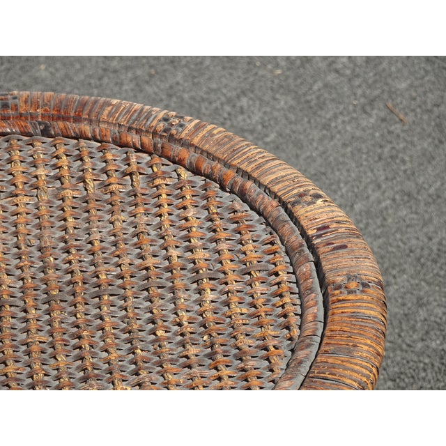 Vintage Mid Century Wicker End Table Side Table For Sale - Image 11 of 16