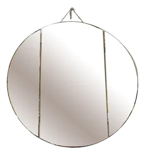Italian Postmodern Round Wall Mirror with Hinged Side Doors, 1980s