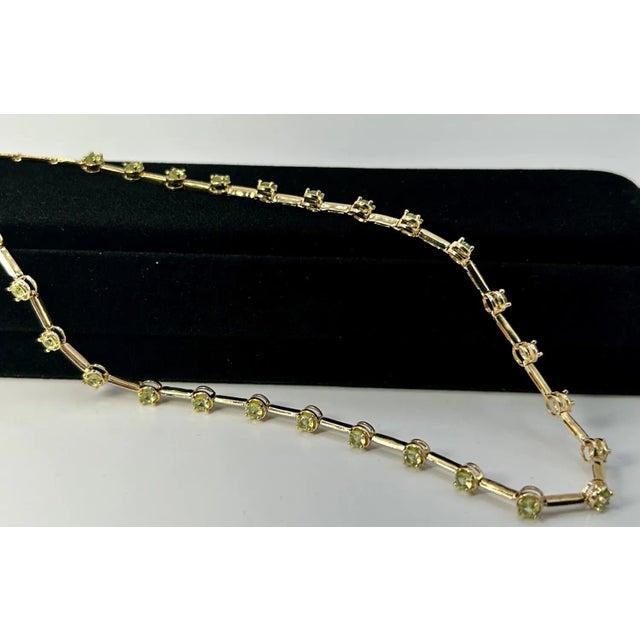 Contemporary 14k Yellow Gold & Peridot Spacer Necklace For Sale - Image 3 of 12