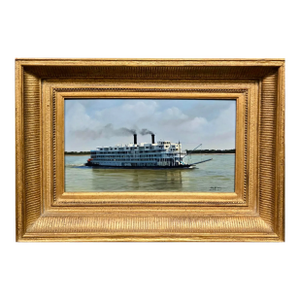 Joseph A. Wilhelm -Mississippi Queen Steamboat on the River-Oil Painting
