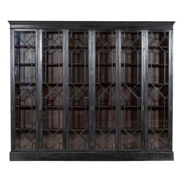 Large 19th Century English Glazed Ebonised Mahogany Bookcase, 1880 For Sale - Image 13 of 13