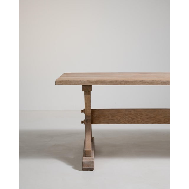 Oak Trestle Dining Table, Antique, France, Circa 1970 For Sale In Greensboro - Image 6 of 13