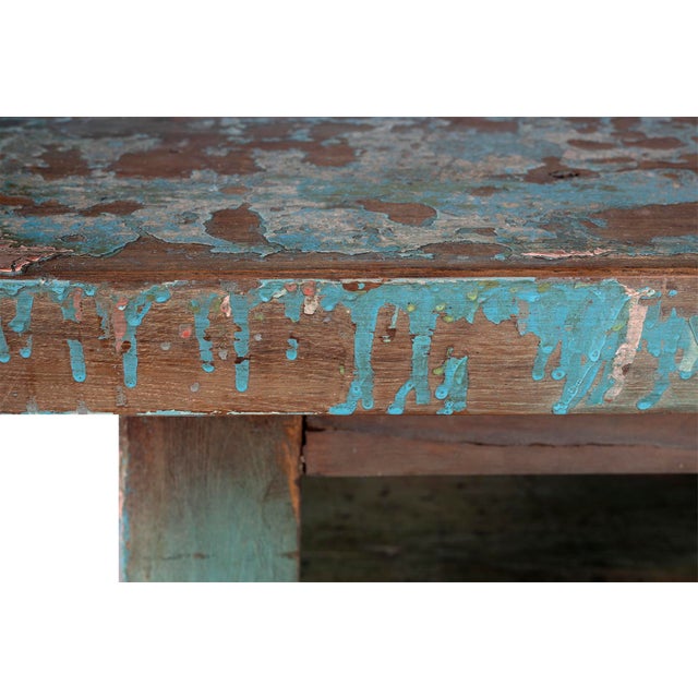 Vintage Workshop Table as Coffee Table For Sale In Dallas - Image 6 of 9