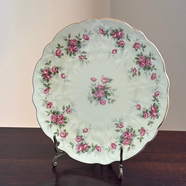 Ceramic Vintage English Bone China Decorative Dessert Plate For Sale - Image 7 of 14