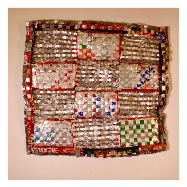 Ross Palmer Beecher, Abstract Red Blue Folk Art Americana Flag Can Tapestry Quilt Ross Palmer Beecher, c.1988 For Sale - Image 13 of 18